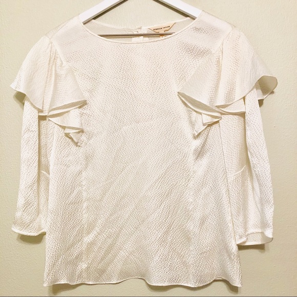 Rebecca Taylor Tops - Rebecca Taylor Ivory Silk Blouse NWOT Shoulder Ruffels